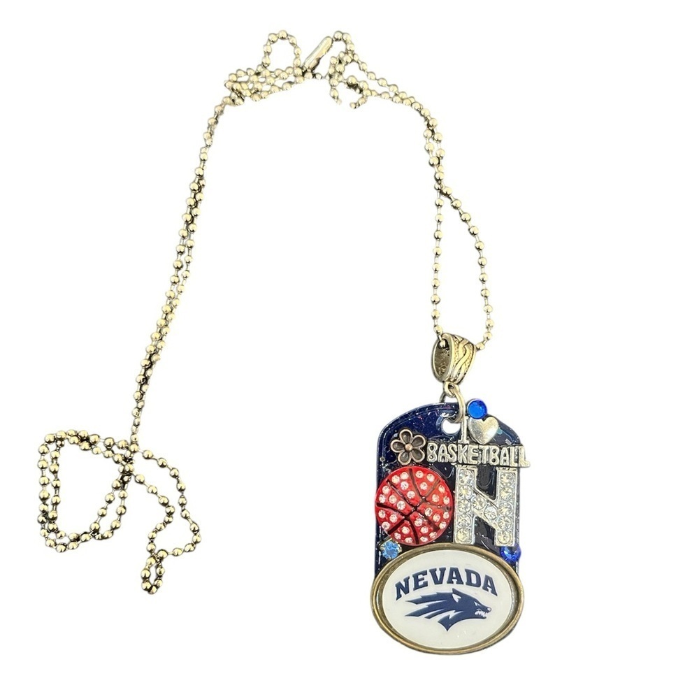 Nevada Wolf Pack Basketball Necklace - Picture 4 of 4